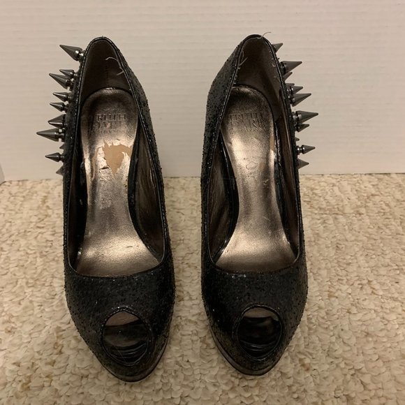 Madonna Truth or Dare Black Glitter Spike Shoes - Picture 3 of 15